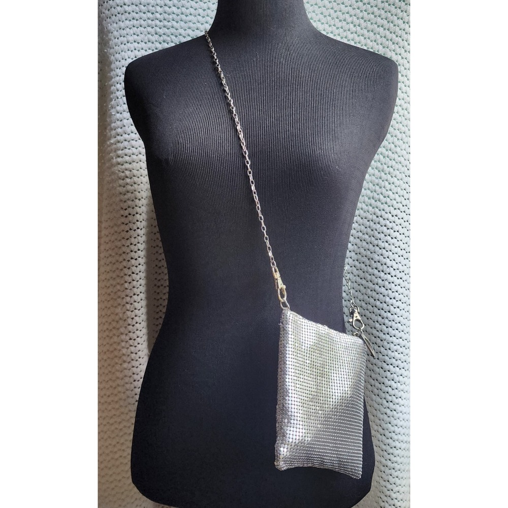 Nine West Silver Mini Bag‎ Silver Chainmail Crossbody Club Festival